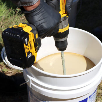Mixing Polecrete Stabilizer